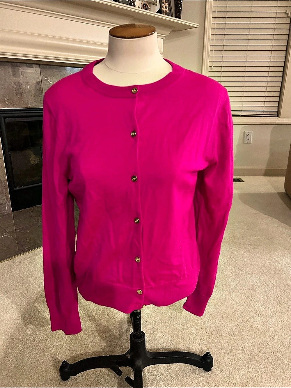 J.Crew Pink Crew Neck Cardigan Size Large